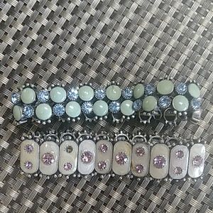 2 Rhinestone and Stone bracelets